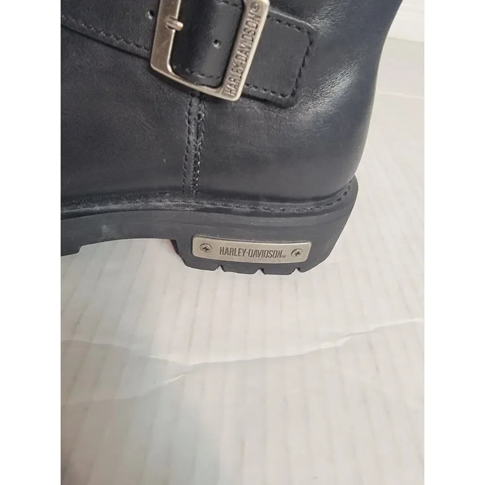 Harley-Davidson Boots Men's SZ 8 Zip Buckled Black Motorcycle Grunge 91724